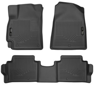 Hyundai Elantra Floor Liners - Front + Rear - Husky Liners - WeatherBeater - Black - 2017